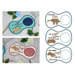 Stickserie - Faultiere ITH Mug Rugs